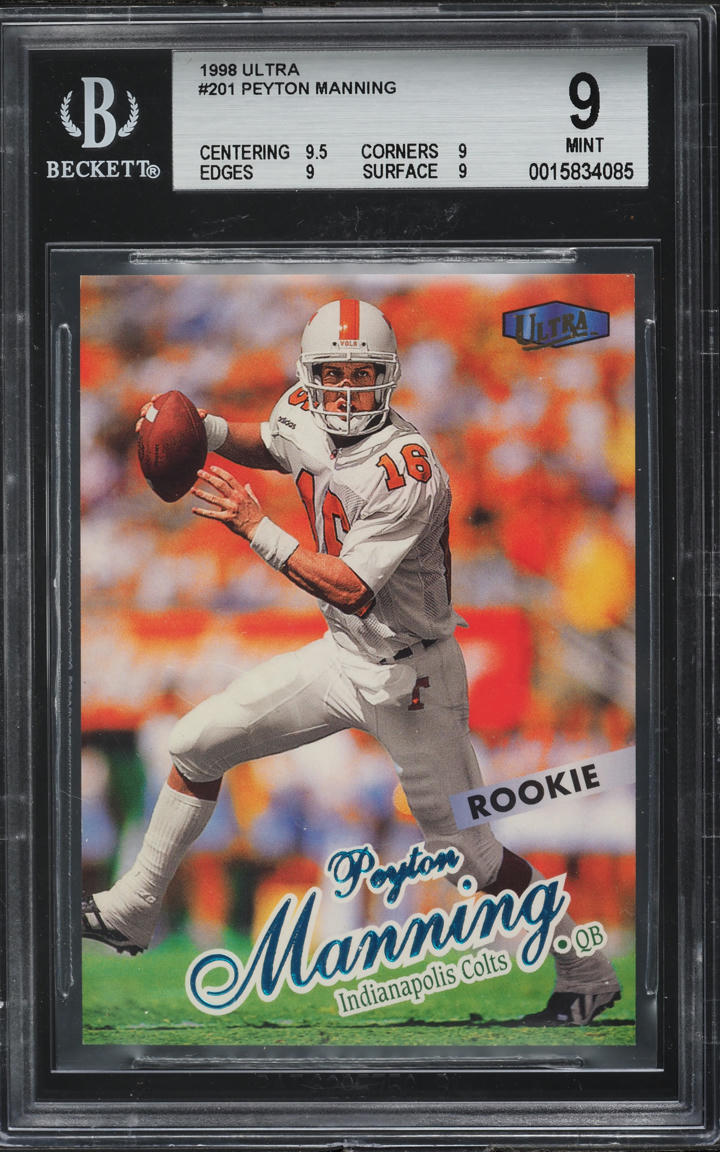1998 Ultra Football Peyton Manning ROOKIE #201 BGS 9 MINT