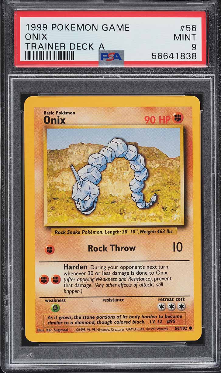 1999 Pokemon Trainer Deck A Onix #56 PSA 9 MINT