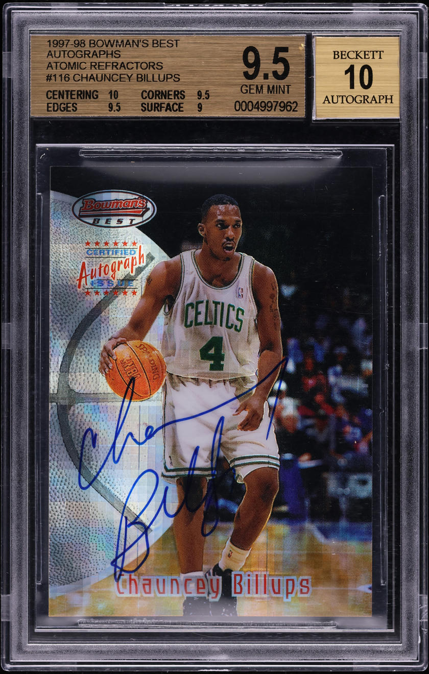 1997 Bowman's Best Atomic Refractor Chauncey Billups AUTO #116 BGS 9.5 GEM MINT - Photo 1