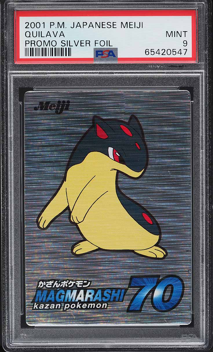2001 Pokemon Japanese Meiji Promo Silver Foil Quilava PSA 9 MINT