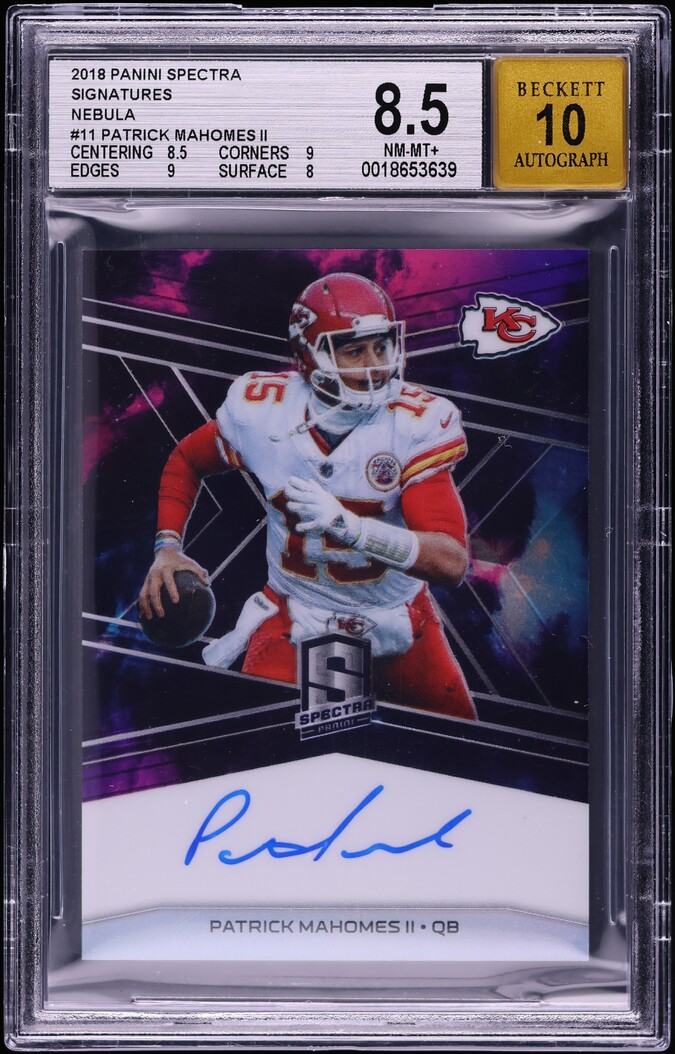 2018 Panini Spectra Nebula Patrick Mahomes II AUTO 1/1 #SPM BGS 8.5 NM-MT+