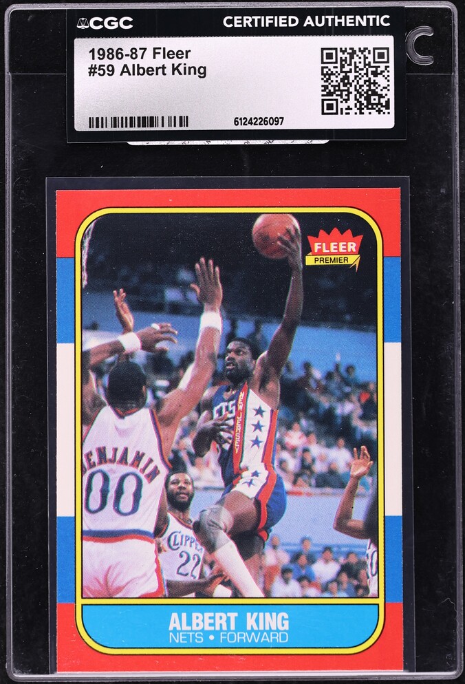 1986 Fleer Basketball Albert King #59 CGC AUTH