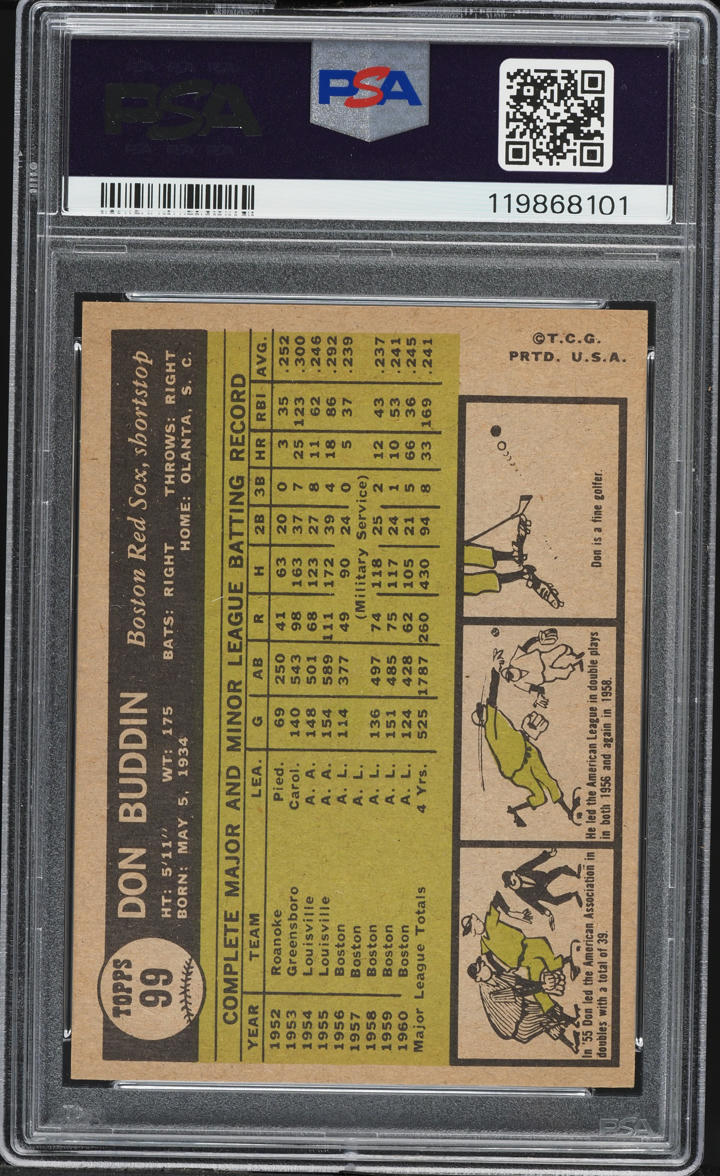 1961 Topps Don Buddin #99 PSA 7 NRMT
