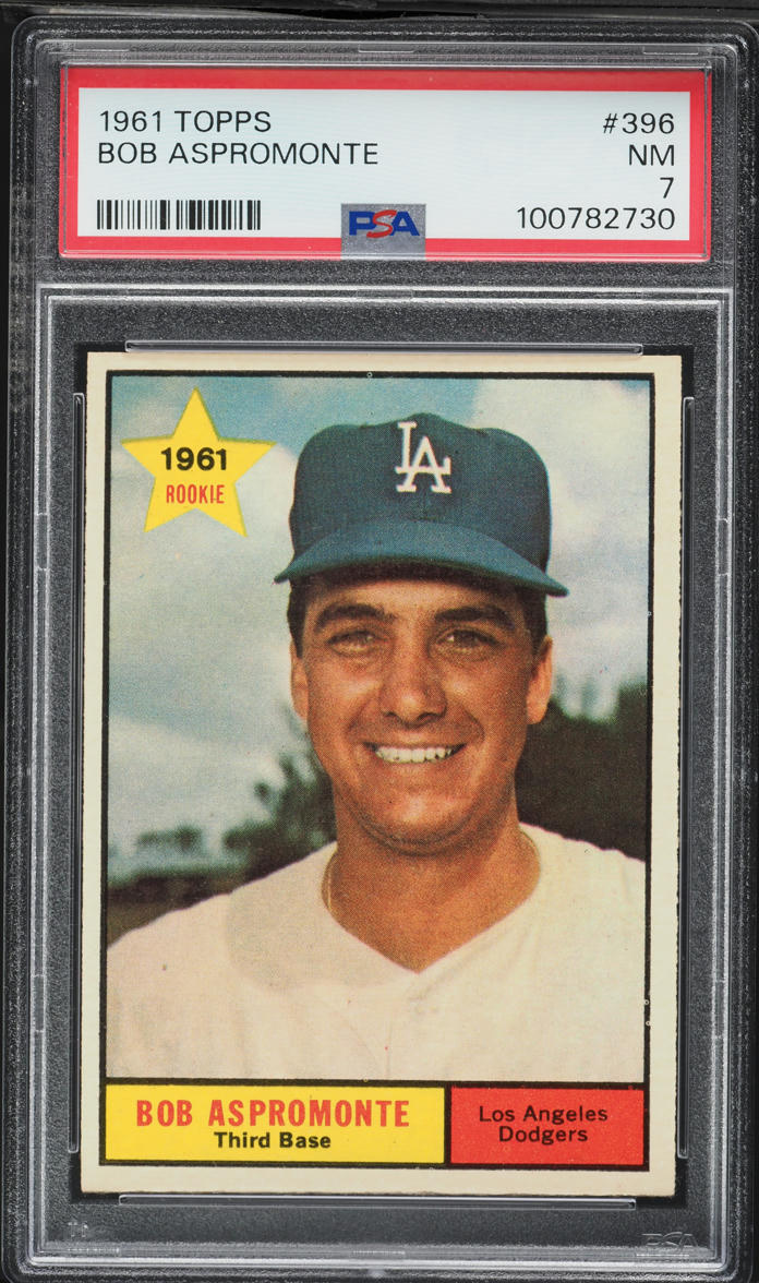 1961 Topps Bob Aspromonte ROOKIE #396 PSA 7 NRMT