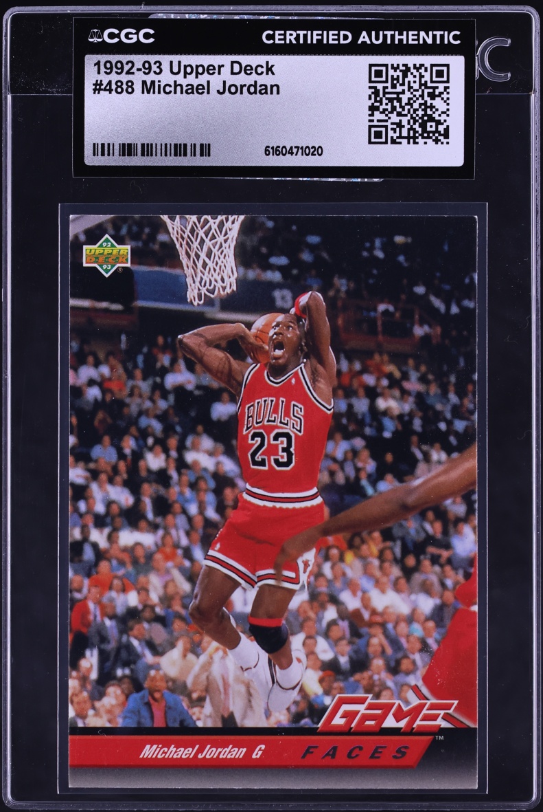 1992 Upper Deck Game Faces Michael Jordan #488 CGC AUTH