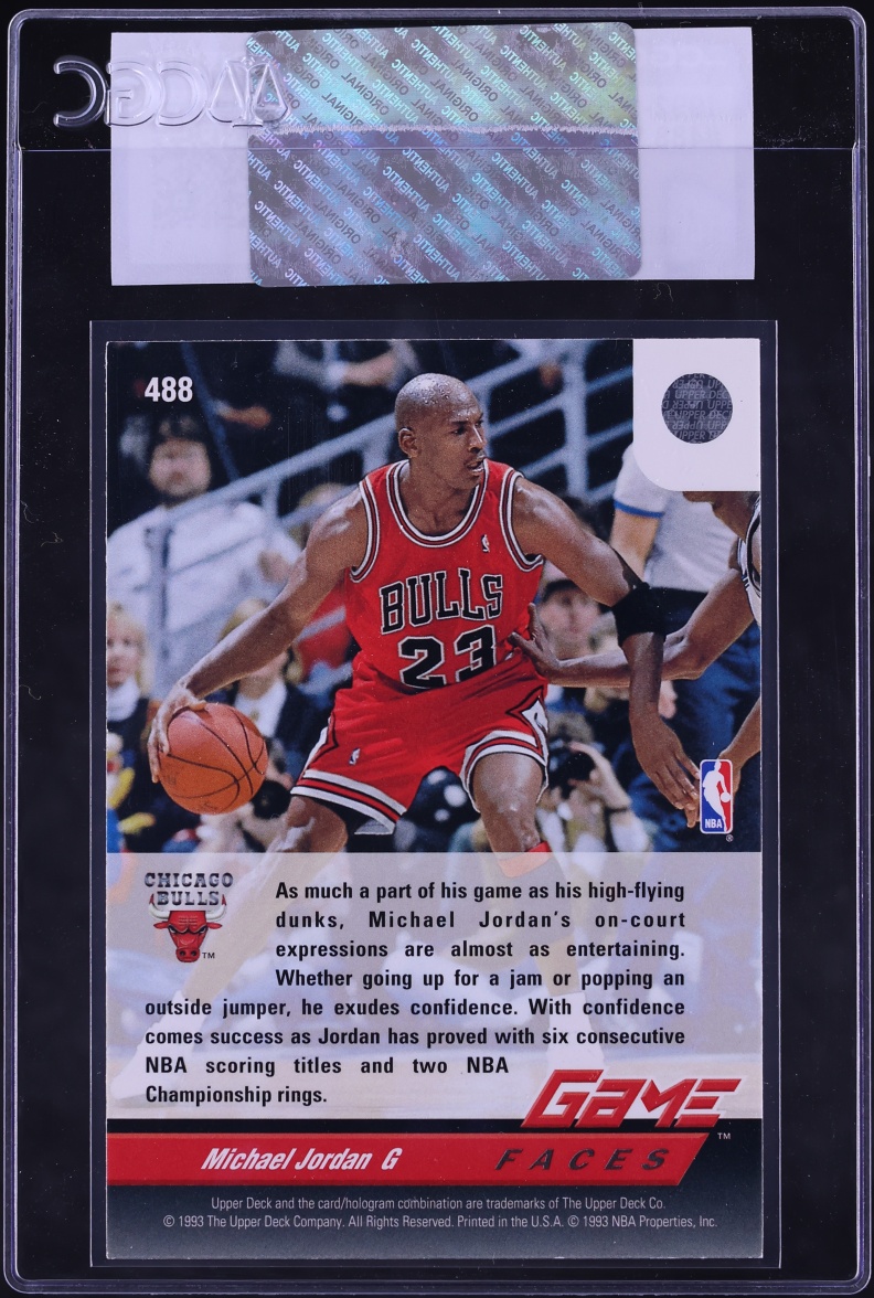 1992 Upper Deck Game Faces Michael Jordan #488 CGC AUTH