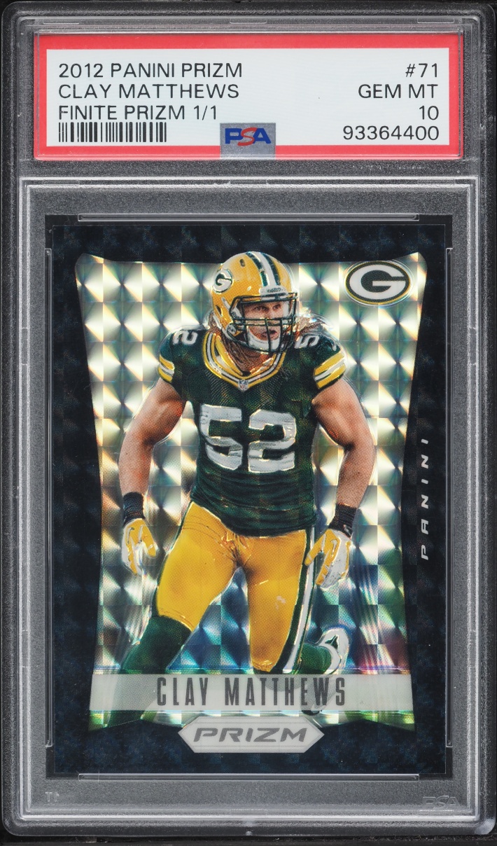 2012 Panini Prizm Finite Clay Matthews 1/1 #71 PSA 10 GEM MINT
