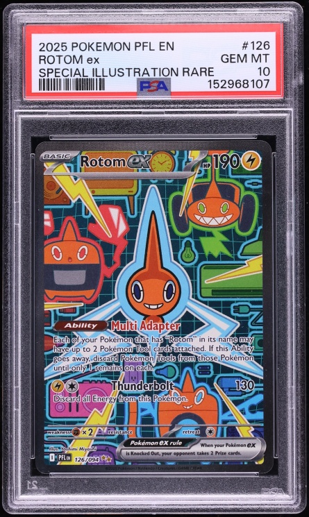 2025 Pokemon Mega Evolution Phantasmal Flames SIR Rotom Ex #126 PSA 10 GEM MINT