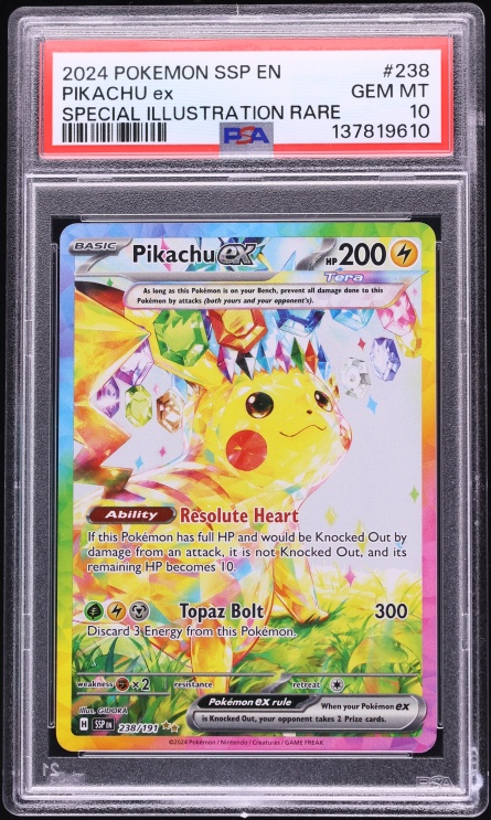 2024 Pokemon Scarlet & Violet Surging Sparks SIR Pikachu ex #238 PSA 10 GEM MINT