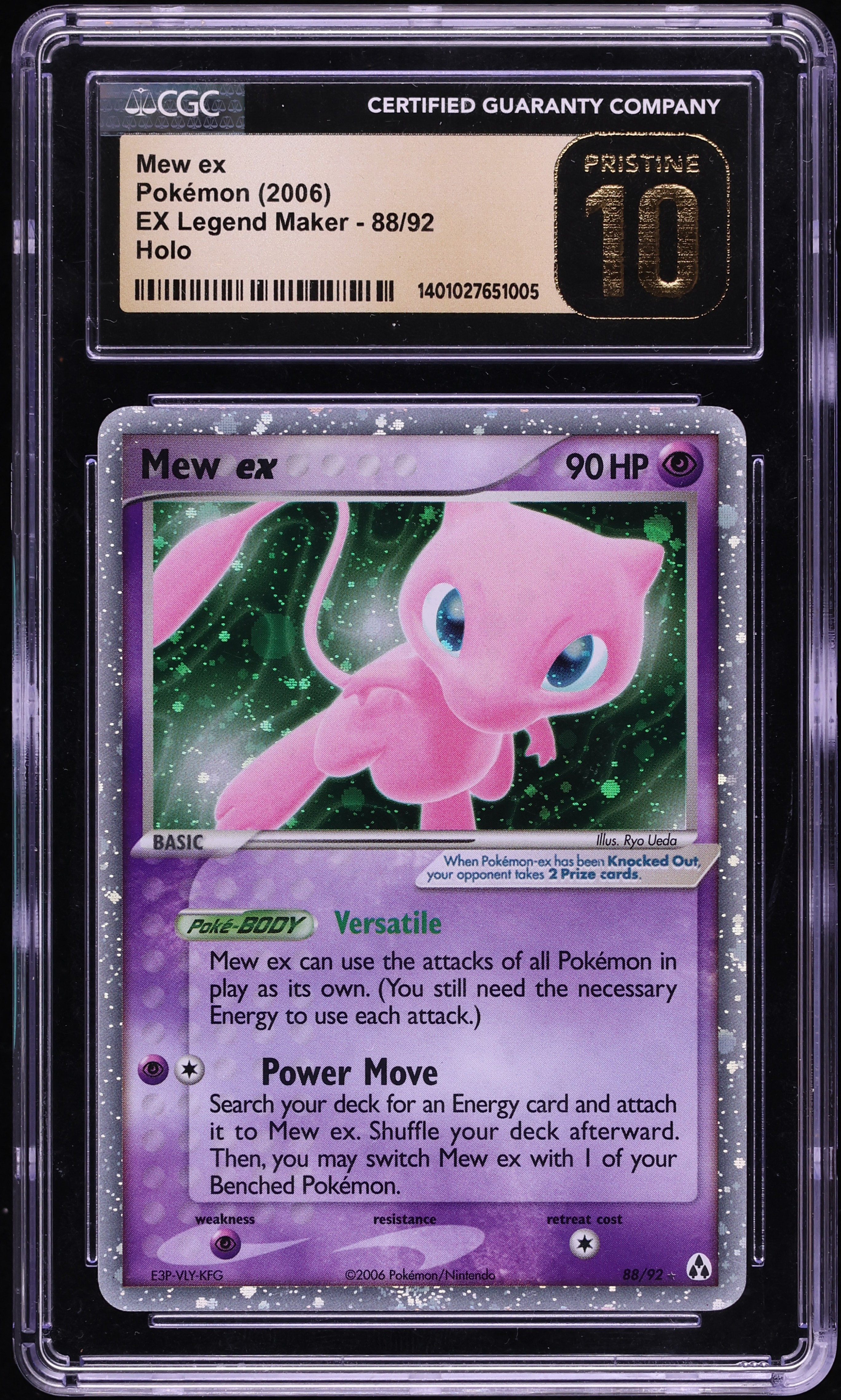 2006 Pokemon EX Legend Maker Holo Mew ex #88 CGC 10 PRISTINE