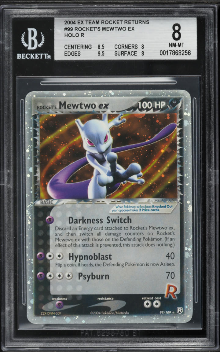 2004 Pokemon EX Team Rocket Returns Holo Rocket's Mewtwo ex #99 BGS 8 NM-MT