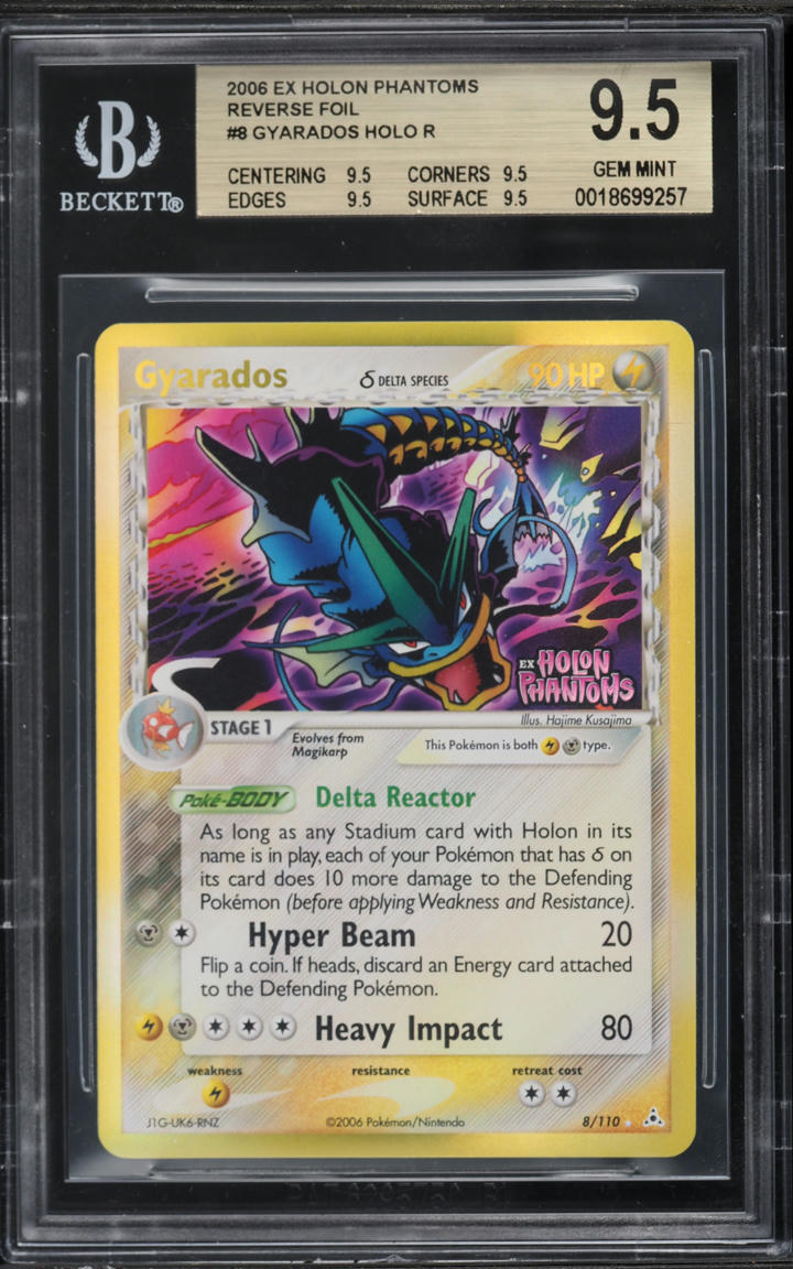 2006 Pokemon EX Holon Phantoms Reverse Holo Gyarados #8 BGS 9.5 GEM MINT