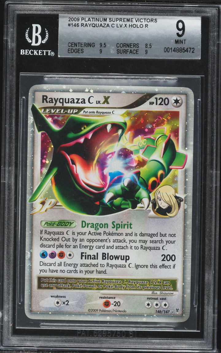 2009 Pokemon Platinum Supreme Victors Holo Rayquaza C Lv.X #146 BGS 9 MINT