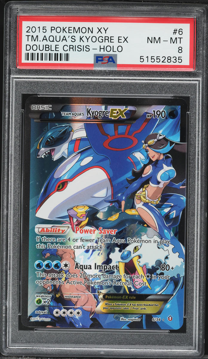2015 Pokemon XY Double Crisis Full Art Team Aqua's Kyogre EX #6 PSA 8 NM-MT