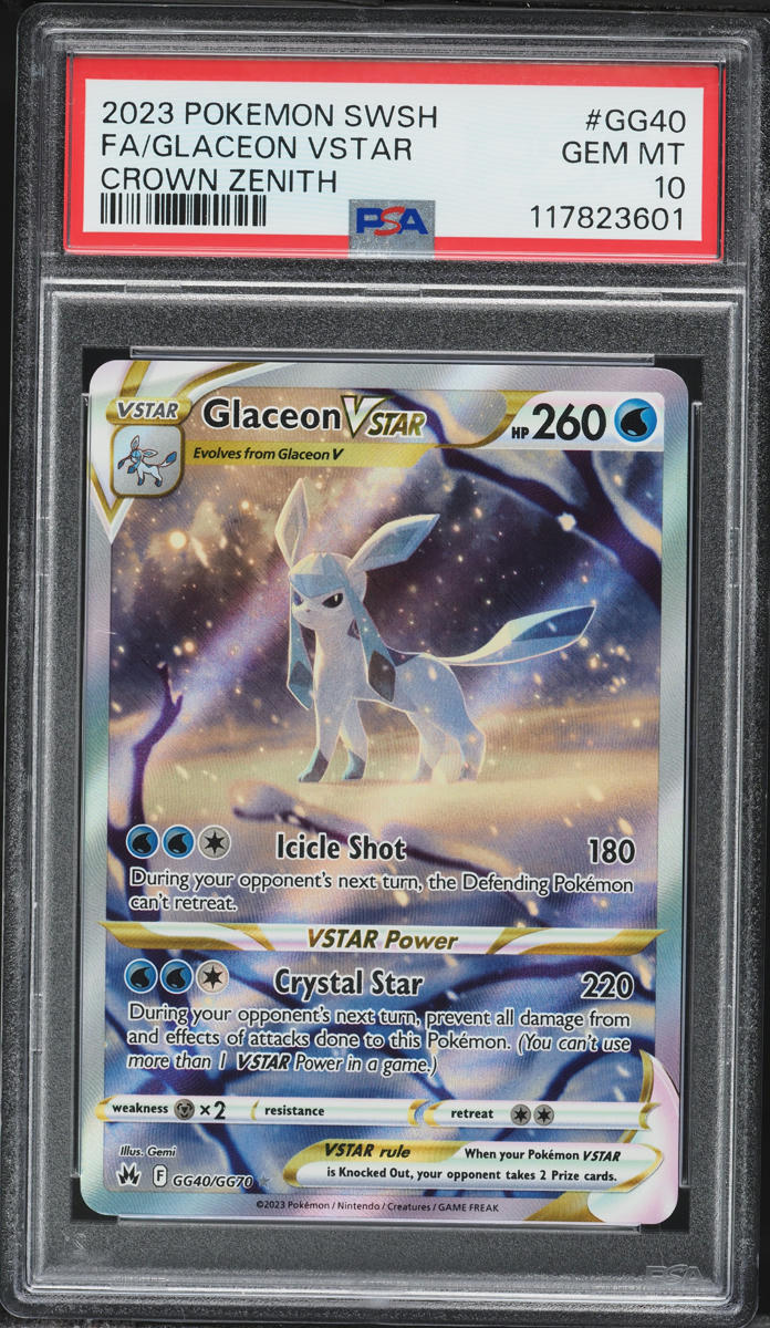 2023 Pokemon Sword & Shield Crown Zenith Glaceon VSTAR #GG40 PSA 10 GEM MINT