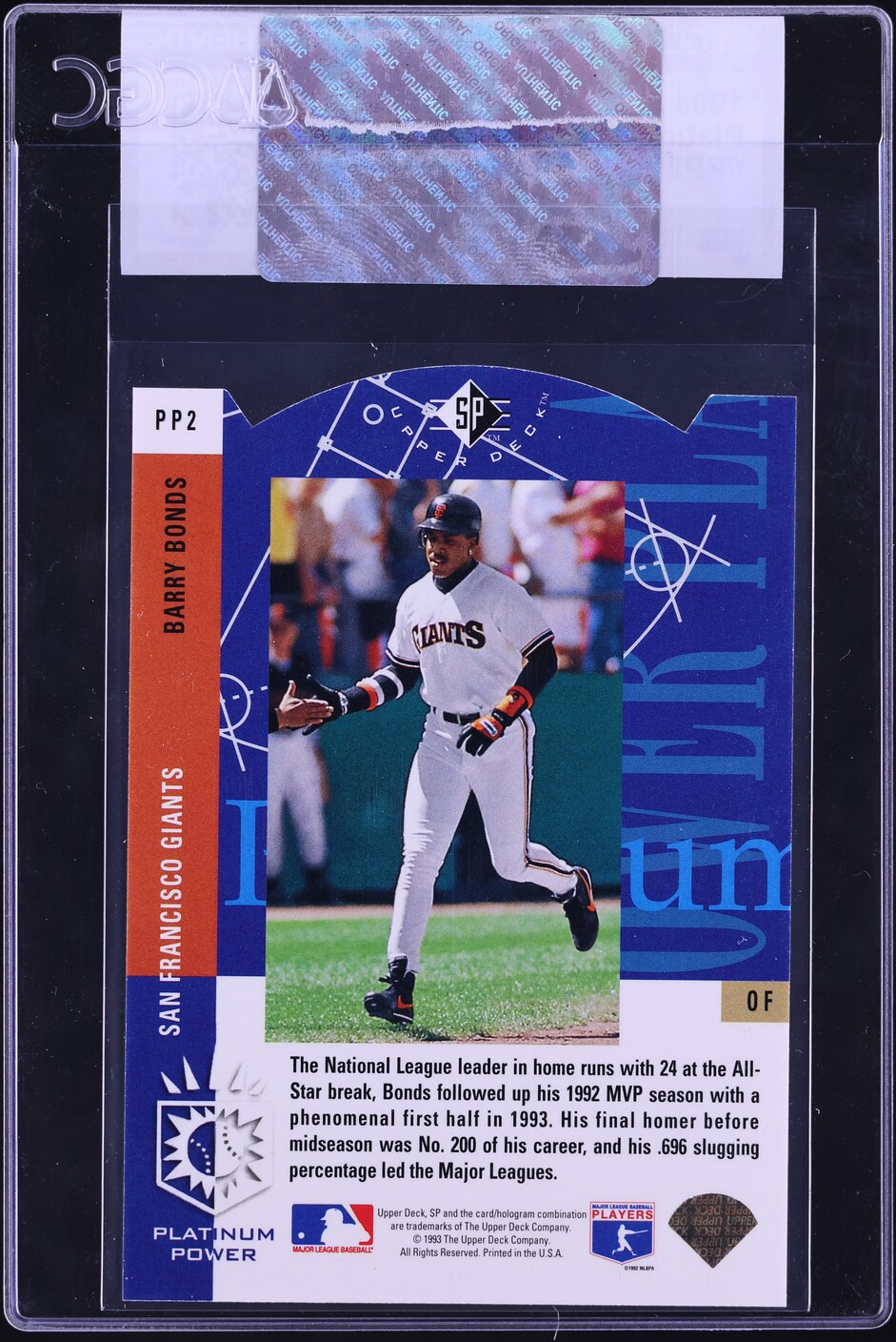 1993 SP Platinum Power Barry Bonds #PP2 CGC AUTH