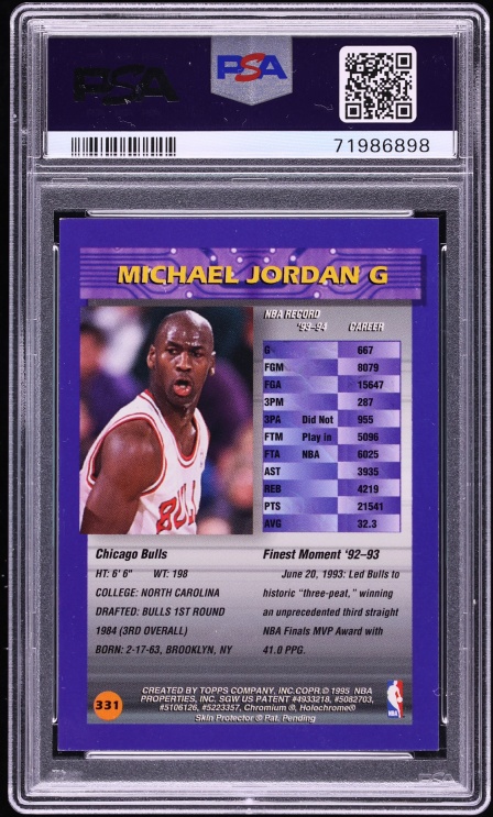 1994 Finest Basketball Michael Jordan #331 PSA 9 MINT