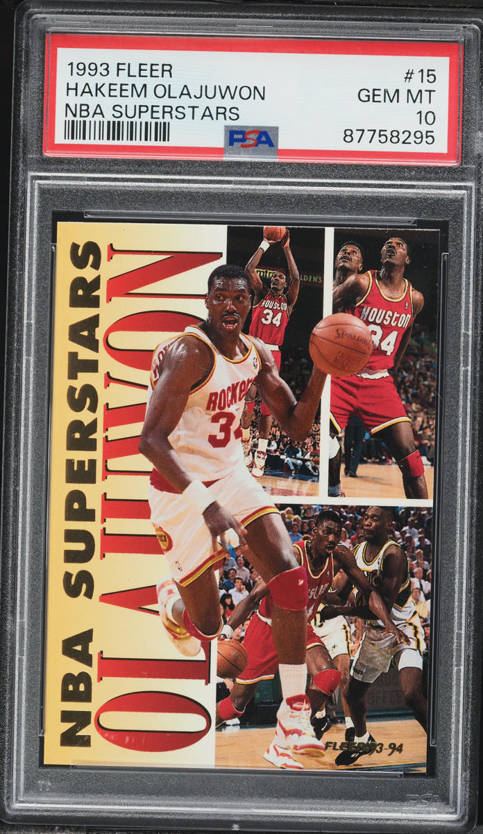1993 Fleer NBA Superstars Hakeem Olajuwon #15 PSA 10 GEM MINT