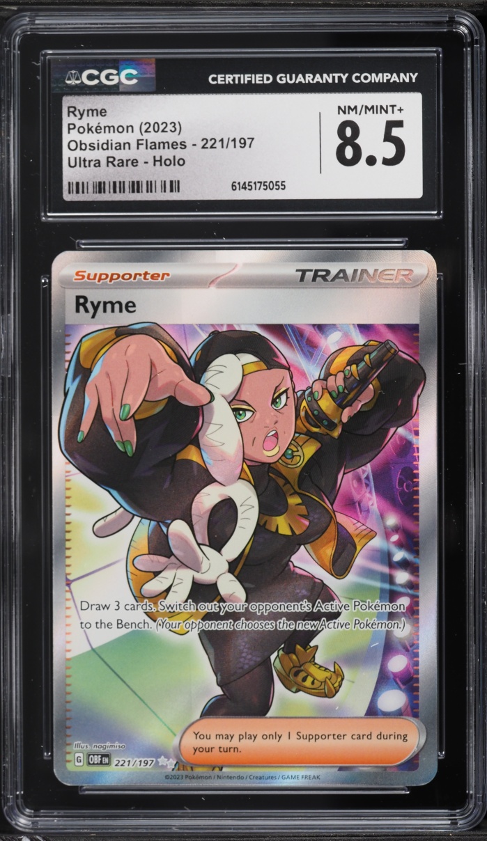 2023 Pokemon Scarlet & Violet Obsidian Flames Full Art Ryme #221 CGC 8.5 NM-MT+
