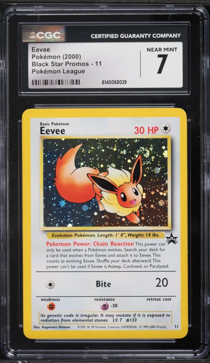 2000 Pokemon League Promo Holo Eevee #11 CGC 7 NRMT