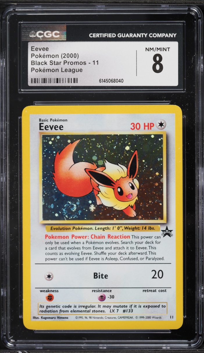 2000 Pokemon League Promo Holo Eevee #11 CGC 8 NM-MT
