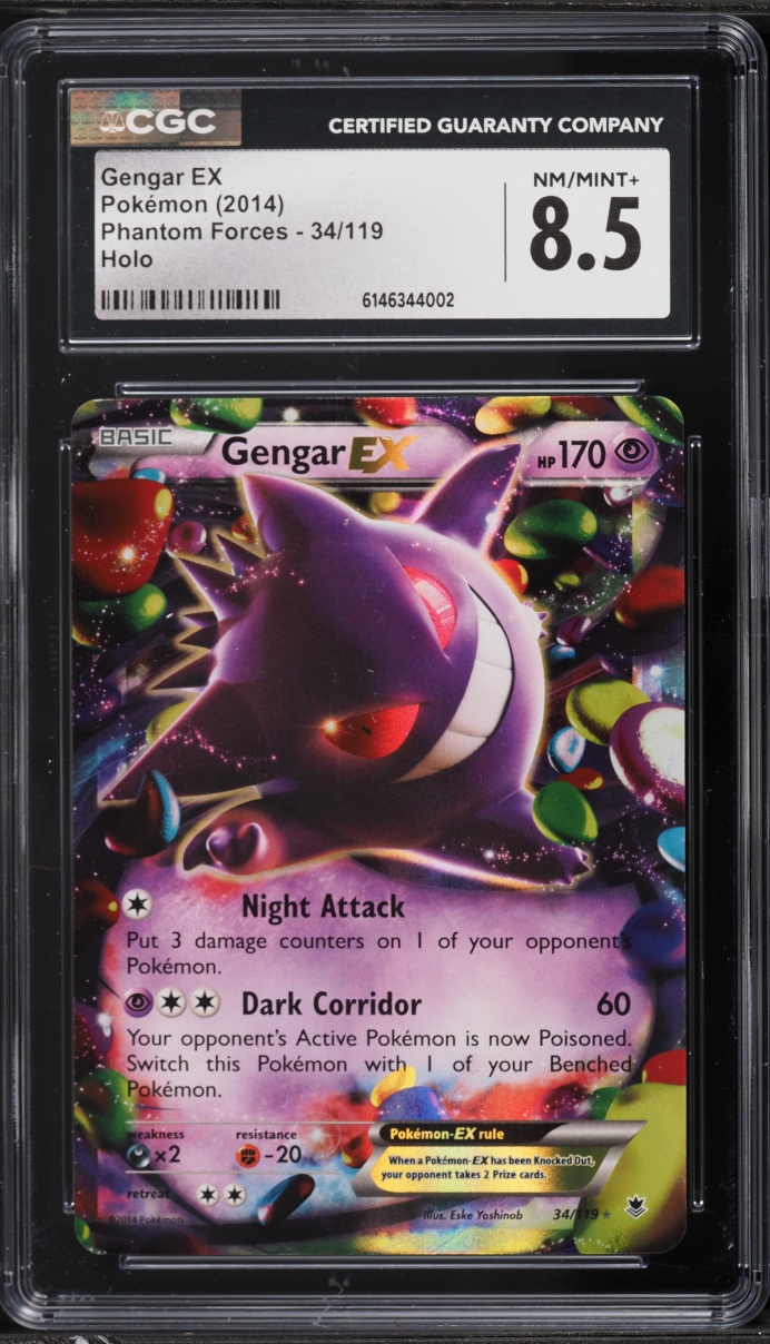 2014 Pokemon XY Phantom Forces Holo Gengar EX #34 CGC 8.5 NM-MT+