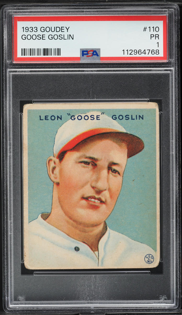 1933 Goudey Goose Goslin #110 PSA 1 PR