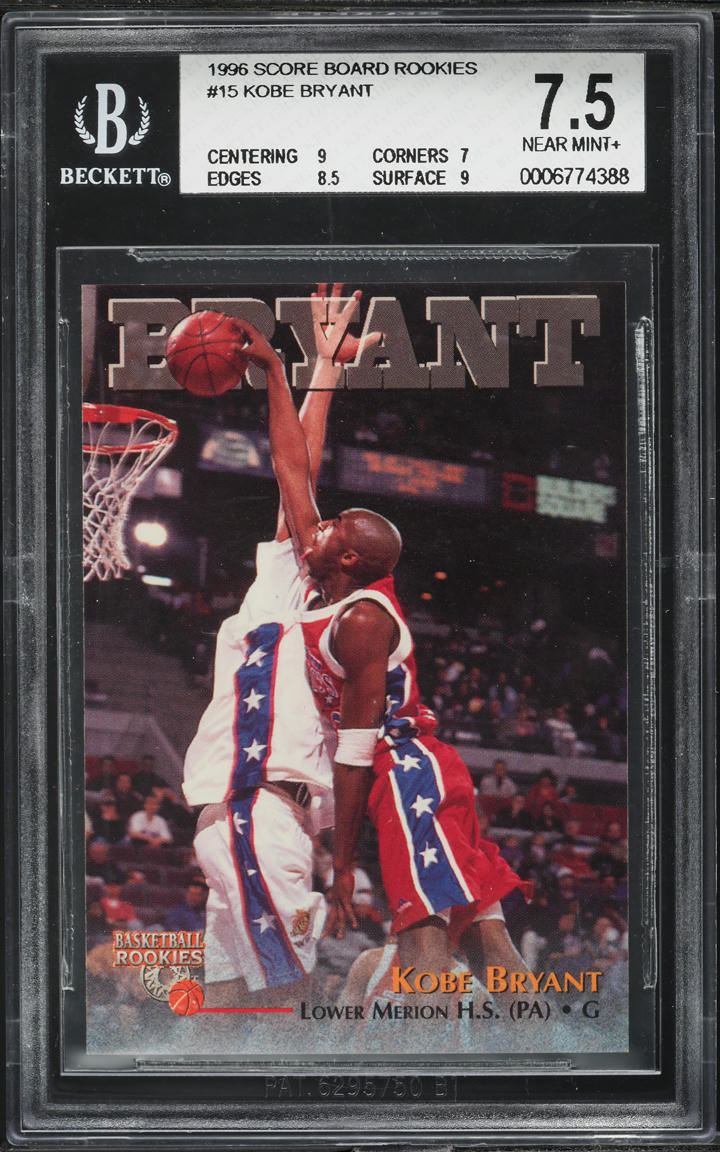 1996 Score Board Kobe Bryant ROOKIE #15 BGS 7.5 NRMT+