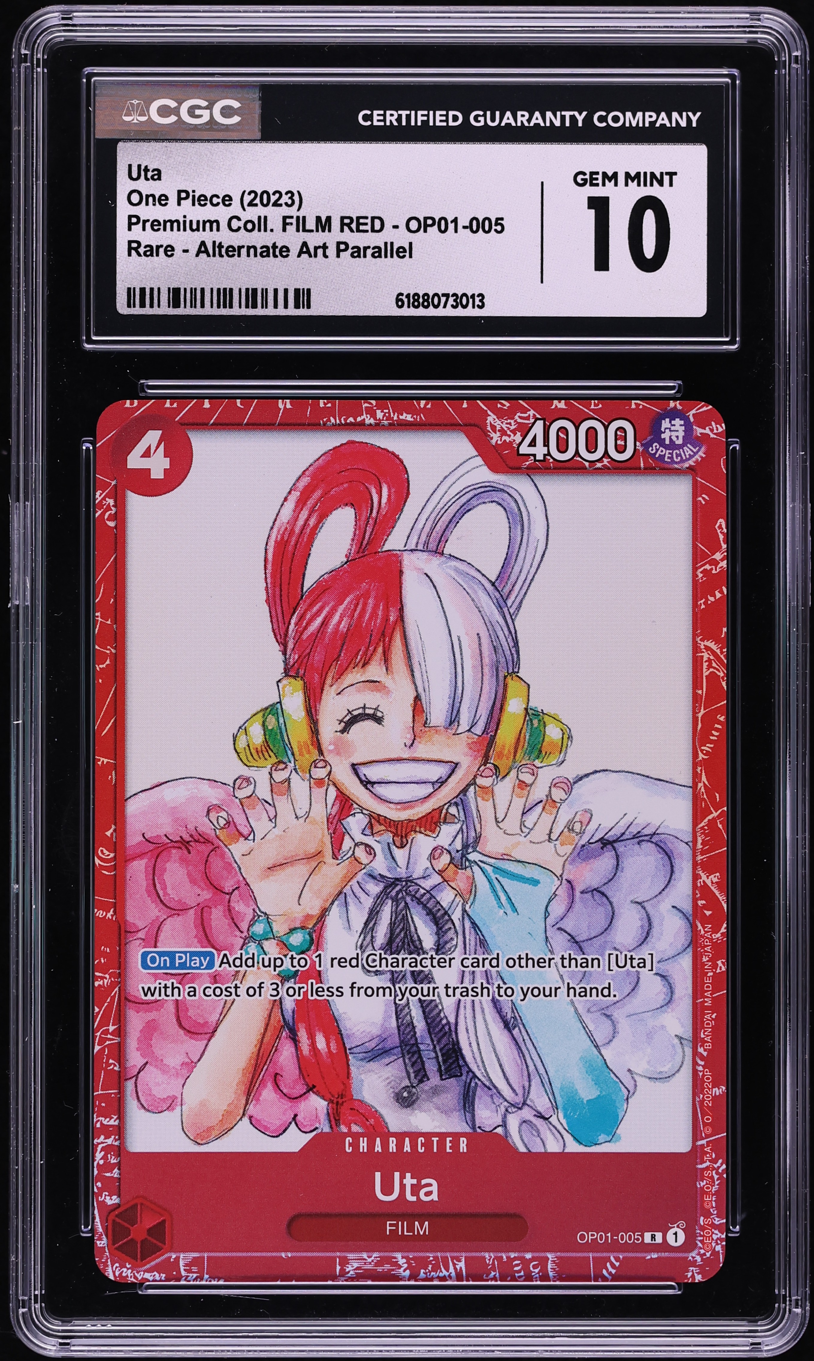 2023 One Piece Premium Collection Film Red Alt Art Uta #OP01-005 CGC 10 GEM MINT