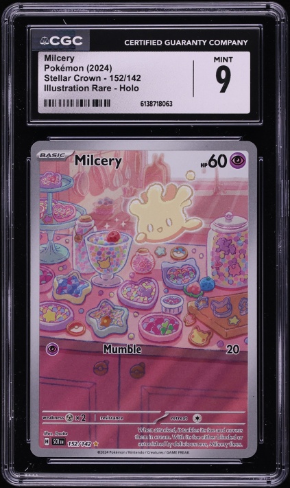 2024 Pokemon Scarlet & Violet Stellar Crown IR Milcery #152 CGC 9 MINT