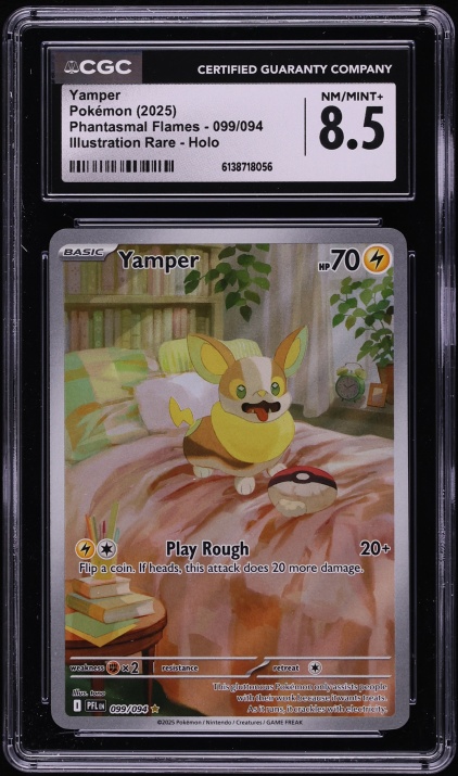 2025 Pokemon Mega Evolution Phantasmal Flames IR Yamper #99 CGC 8.5 NM-MT+