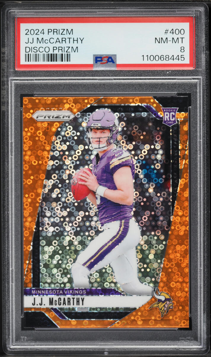 2024 Panini Prizm Disco JJ McCarthy ROOKIE #400 PSA 8 NM-MT