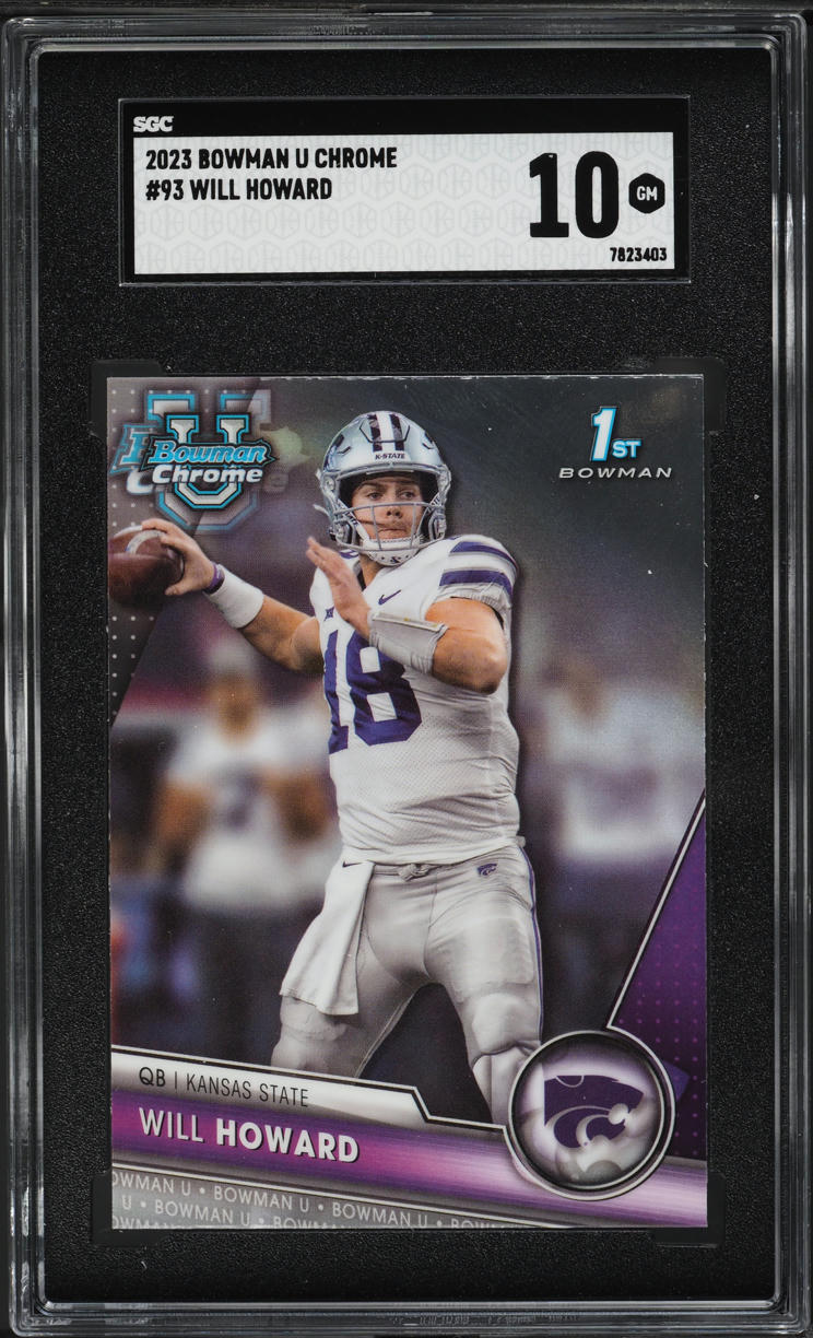 2023 Bowman Chrome University Will Howard ROOKIE #93 SGC 10 GEM MINT