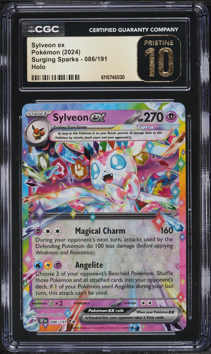 2024 Pokemon Scarlet & Violet Surging Sparks Holo Sylveon ex #86 CGC 10 PRISTINE