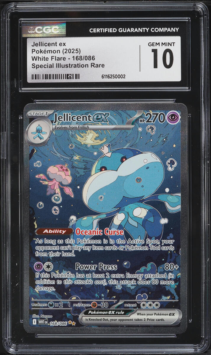 2025 Pokemon Scarlet & Violet White Flare SIR Jellicent Ex #168 CGC 10 GEM MINT