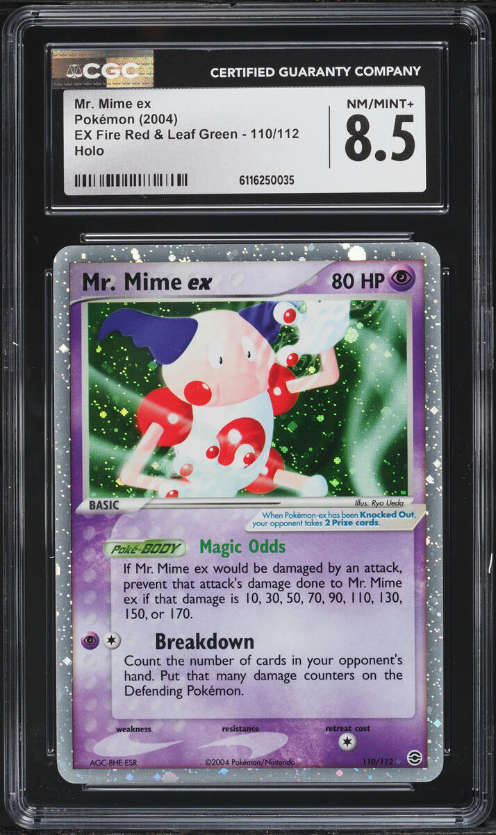 2004 Pokemon EX Fire Red & Leaf Green Holo Mr Mime Ex #110 CGC 8.5 NM-MT+