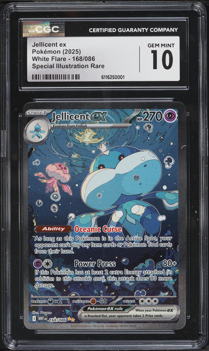 2025 Pokemon Scarlet & Violet White Flare SIR Jellicent Ex #168 CGC 10 GEM MINT