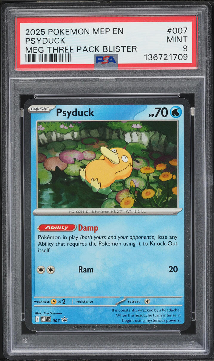 2025 Pokemon Mega Evolutions Promo Psyduck #7 PSA 9 MINT