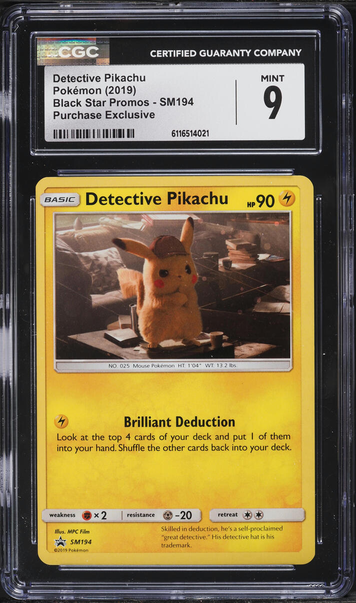 2019 Pokemon Sun & Moon Promos Purchase Exclusive Holo Detective Pikachu #SM194 CGC 9 MINT