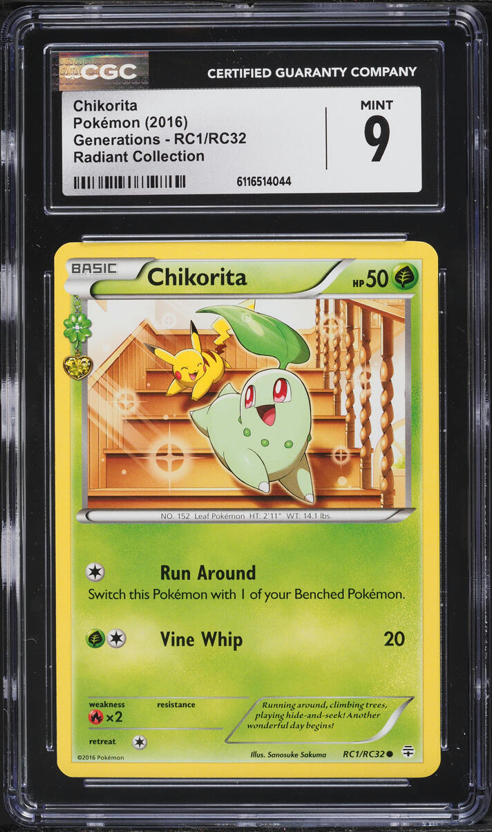 2016 Pokemon XY Generations Radiant Collection Chikorita #RC1 CGC 9 MINT