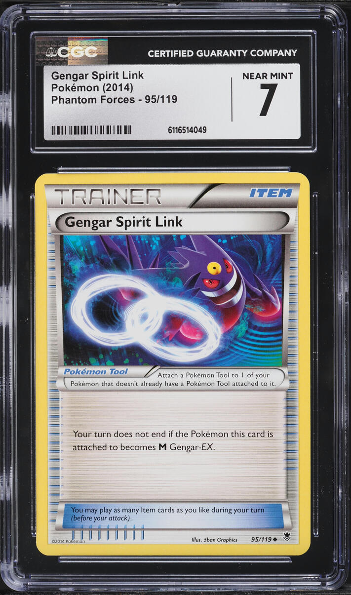 2014 Pokemon XY Phantom Forces Gengar Spirit Link #95 CGC 7 NRMT