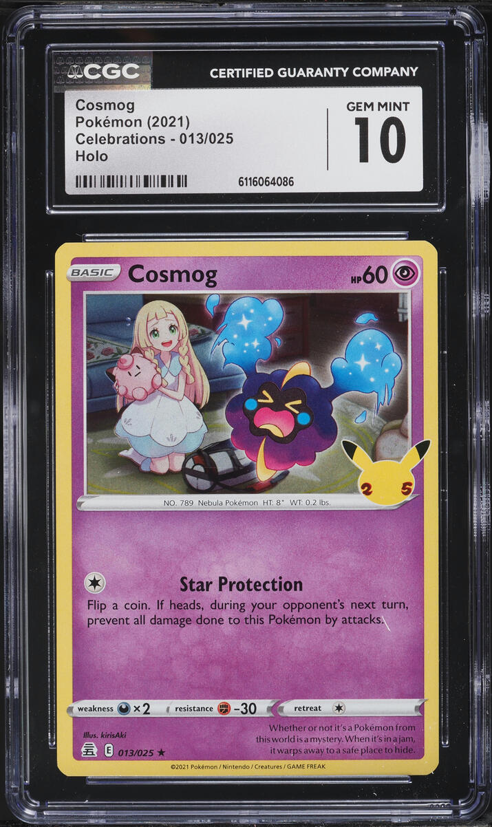 2021 Pokemon Sword & Shield Celebrations Holo Cosmog #13 CGC 10 GEM MINT