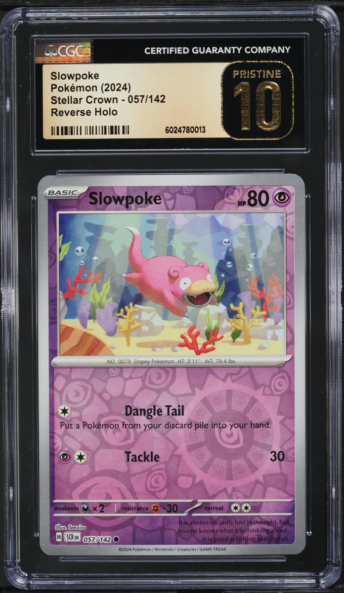 2024 Pokemon SV Stellar Crown Reverse Holo Slowpoke #57 CGC 10 PRISTINE