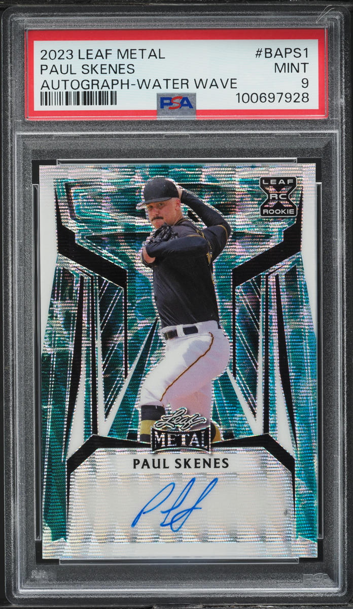 2023 Leaf Metal Water Wave Paul Skenes ROOKIE AUTO /6 #BA-PS1 PSA 9 MINT