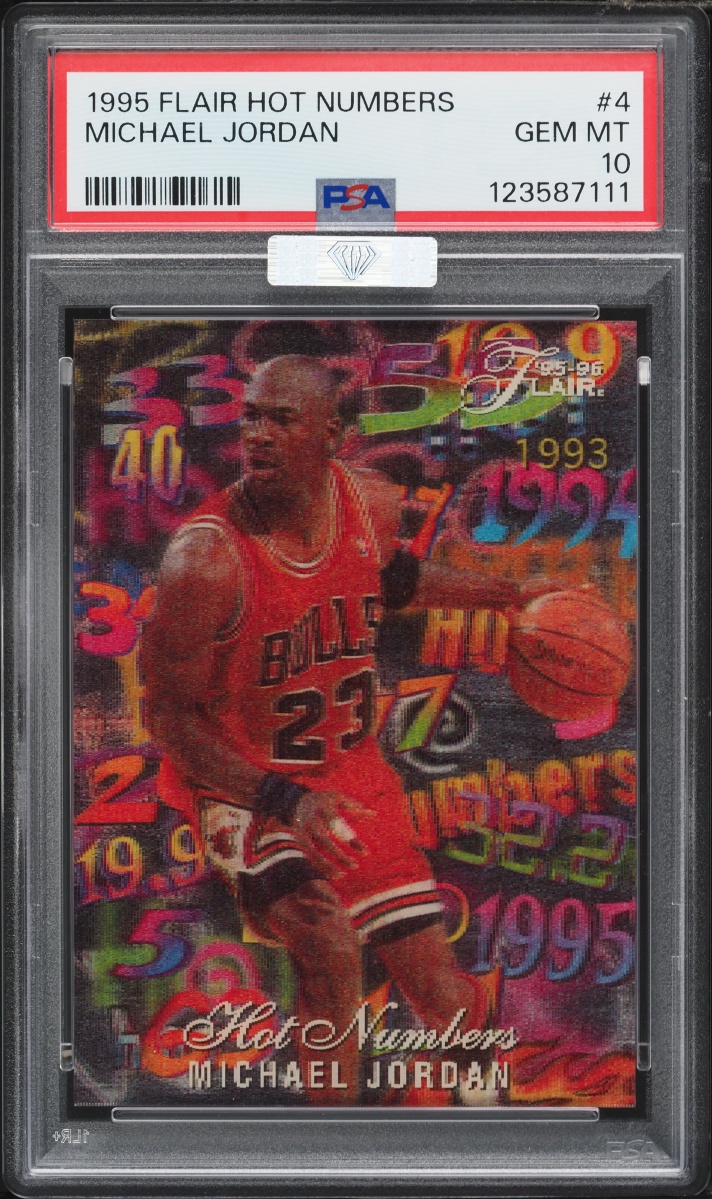 1995 Flair Hot Numbers Michael Jordan #4 MBA PSA 10 GEM MINT