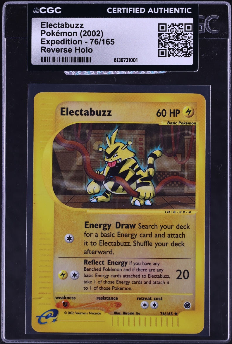 2002 Pokemon Expedition Reverse Holo Electabuzz #76 CGC AUTH