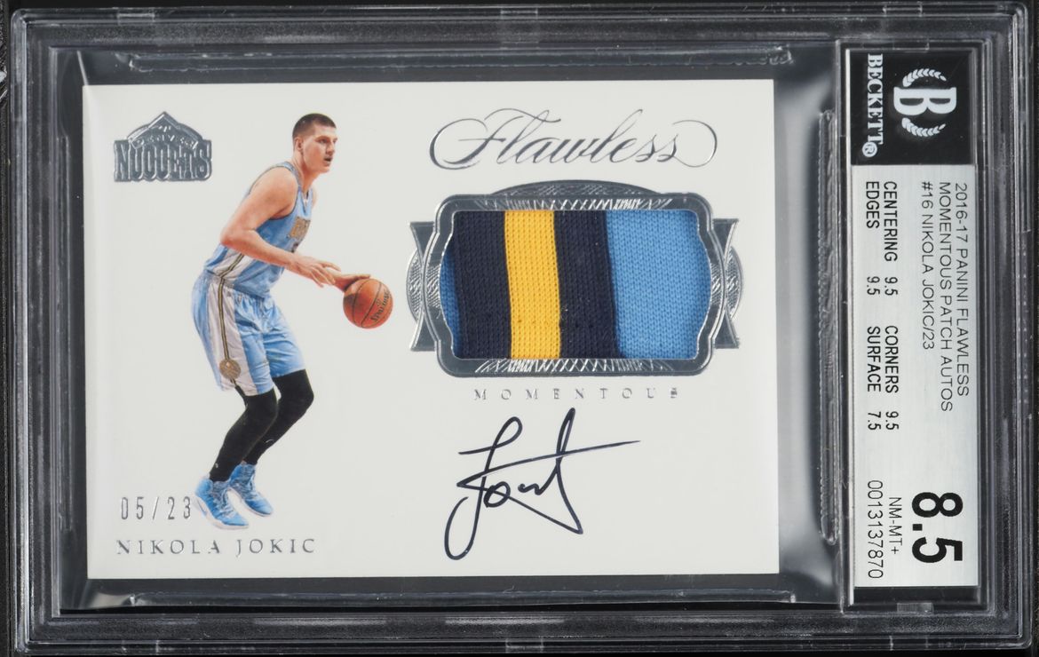 2016 Panini Flawless Momentous Nikola Jokic PATCH AUTO /23 #16 BGS 8.5 NM-MT+ - Photo 1