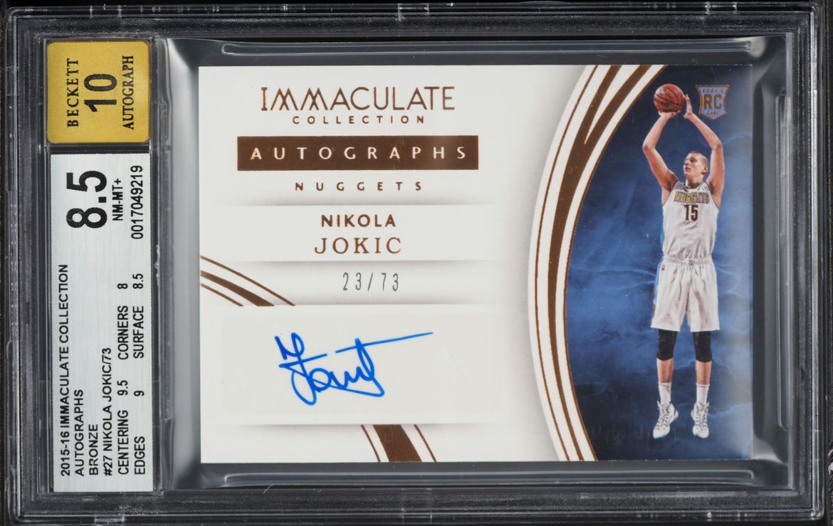 2015 Immaculate Collection Bronze Nikola Jokic AUTO /73 #27 BGS 8.5 NM-MT+ - Photo 1