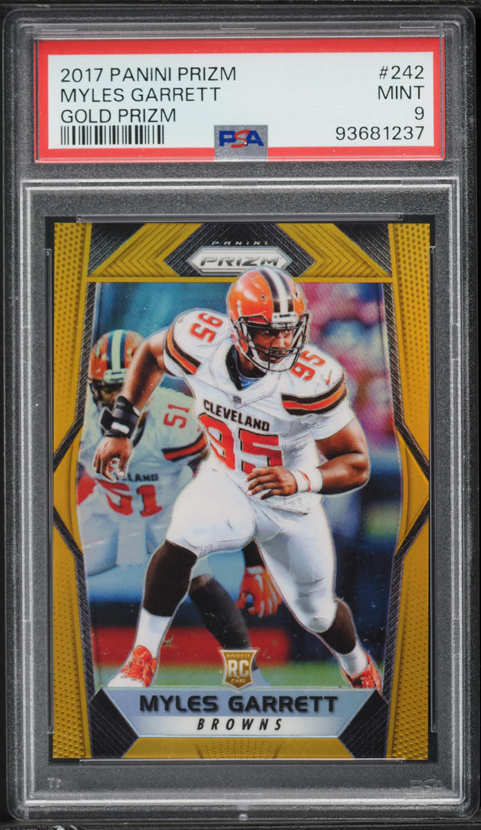 2017 Panini Prizm Gold Myles Garrett ROOKIE /10 #242 PSA 9 MINT - Photo 1