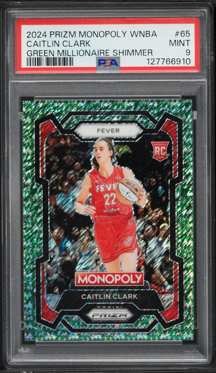 2024 Panini Prizm Monopoly WNBA Green Millionaire Shimmer Caitlin Clark ROOKIE /20 #65 PSA 9 - Photo 1